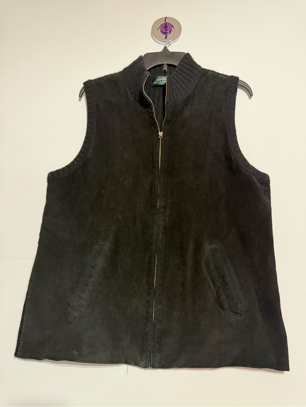 Ralph Lauren Black Sleeveless Zip-Up Vest